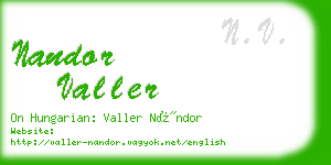 nandor valler business card